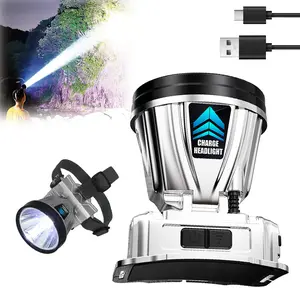 Super Bright Rechargeable High Power Headlamp,LED Rechargeable Head Lamp,LED Head Lights for Forehead Flashlight,Waterproof Headlamp Headlight with White Lights for Camping,Running,Cycling,Fishing tiktokshopspringglowup