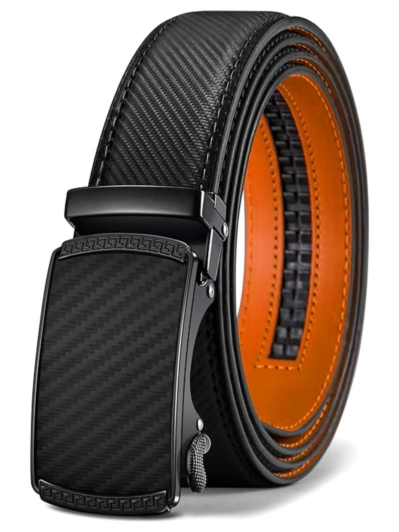 Men's Belt, Slide Ratchet Men's Belt, Suitable for Suit Pants, Shirts, Oxford Shoes, Adjustable Fit, Customizable Length, Adjustable Waist Belt, Business Fashion Belt