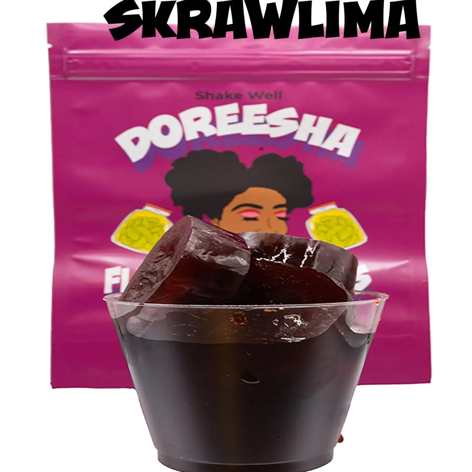 Doreesha FLAVAD SKRAWLIMA PUURCKLES - Sweet, Tangy, & Sour Snack with large chunks of lime and strawberry - 1 Large Pack - Individual Bags for Easy Snacking - Strawberry and lime paired with the dill and sourness vinegar flavor