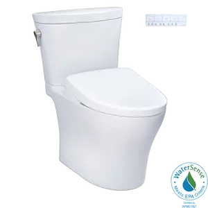TOTO WASHLET+ Aquia IV Arc Two-Piece Elongated Dual Flush 1.28 and 0.9 GPF Toilet with S7A Contemporary Bidet Seat, Cotton White - MW4484736CEMFGN#01, MW4484736CEMFGNA#01