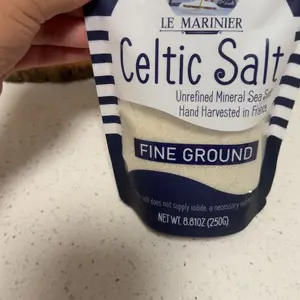 Le Marinier Celtic Salt Fine Ground 8.81oz, Mineral-Rich, Unrefined Sea Salt, 100% Natural, Hand Harvested,Electrolyte, Low Sodium