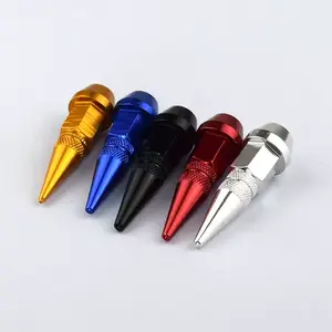 Universal 4 Aluminum Spike Valve Stem Caps Wheel Tire Air Cap in Color