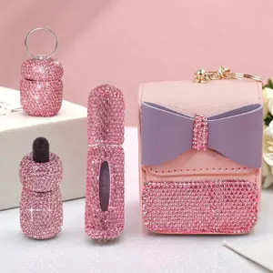 Rhinestone Decorated Mini Travel Spray Bottle, 1pc Cute Perfume Bottle, Portable Perfume Dispenser Bottle, Makeup, Gift