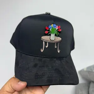 Hat Arriba Guasave Black Flores