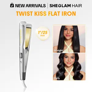【BOGO SALE】SHEGLAM HAIR Sleek Chic Twist Kiss Flat Iron-US Plug-Effortlessbeauty- Coachella-mothersdaygift