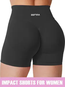 BBFIRA Impact Shorts for Women, Women Workout Impact Shorts Scrunch Butt Lifting Gym Seamless Sports Shorts Booty Biker Shorts, Mid Waist Scrunch Butt Lifting Seamless Gym Biker Shorts, High Waist Short, High Waisted Shorts