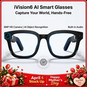 [iVision6] AI Smart Glasses with 800W HD Camera – OpenAI Recognition, 1080P Anti-Shake Video, Real-Time Translation & Long Battery Life – Travel, Outdoor Adventures, Daily Fun, Hands-Free Convenience, Ideal Gift for Tech Enthusiasts