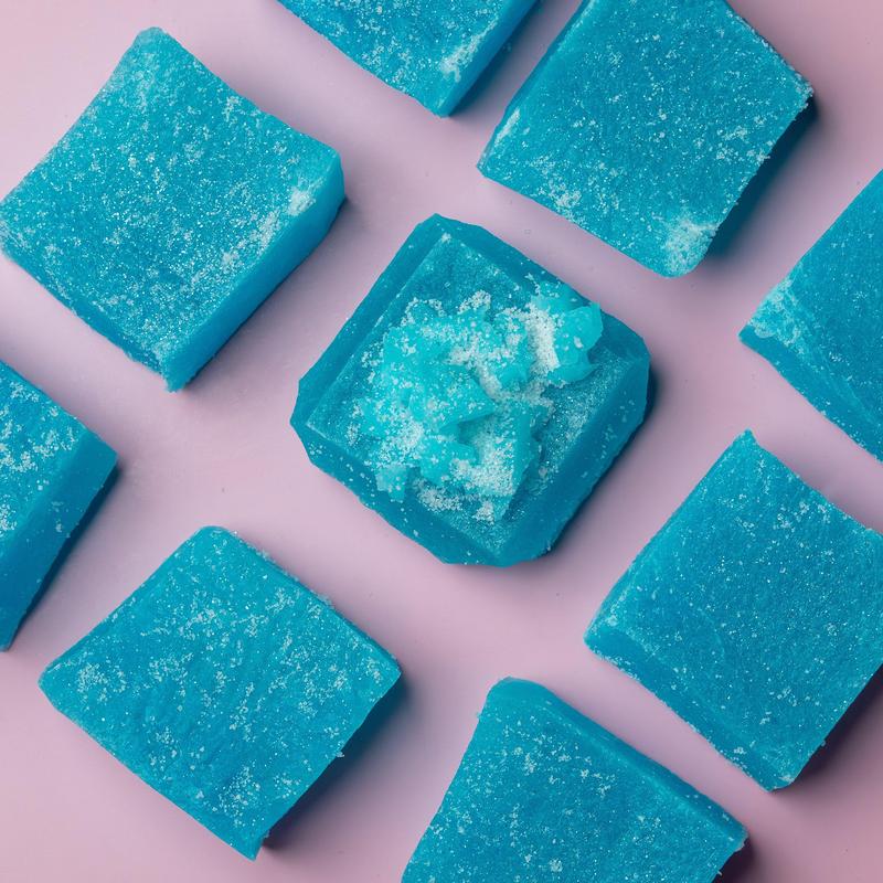 Silky Gem Crystal Candy Sour Blue Raspberry Lapis Collection - 10-Piece Assortment with Tangy Flavor & Sparkling Glitter - Vegan & Gluten-Free