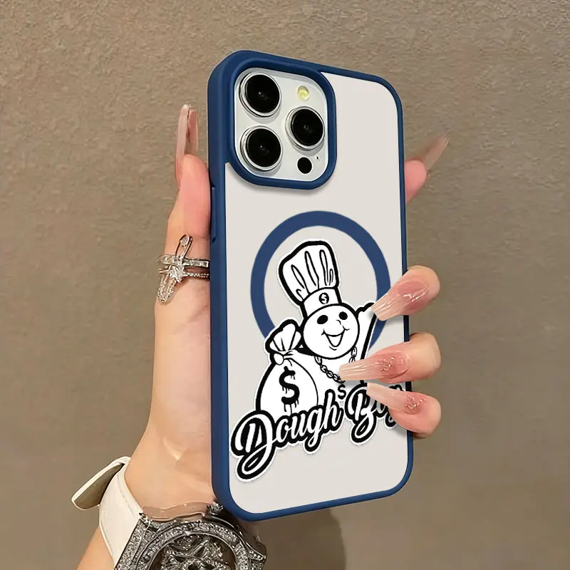 TPU & Transparent Acrylic Thin Plastic Smartphone Case - Playful Cartoon Chef & Money Design, Shockproof Accessories for iPhone 17 Pro Max,16 Pro,15,14,13,12,11 Series Devices, Wireless Charging Support