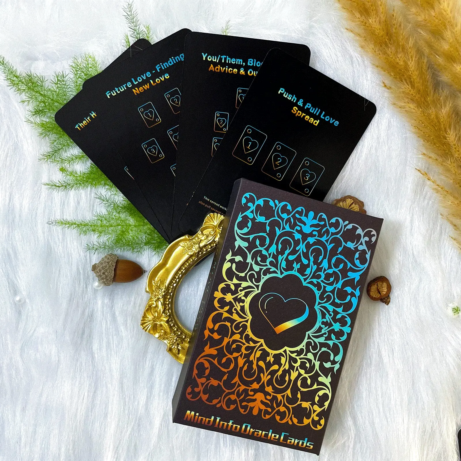 Life Oracle Cards Deck, Card Games, Mind Info Oracle Cards, Oracle Cards for Beginners, Beginner Friendly, Intuitive Design, Clear Instructions, Answers to Guiding You Through Life and Career Questions, Spiritual Connection