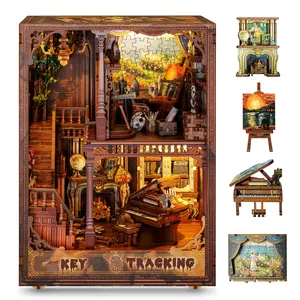 DIY Book Nook Kit, 3D, Wooden Puzzles, Handmade Model Set, Desk Decoration, Birthday Gift, Christmas Present, Home Decor