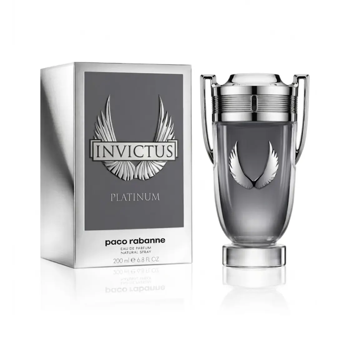 Paco Rabanne Invictus Platinum Eau de Parfum For Men 6.7 oz | Fresh Woody Aromatic Men's Cologne with Grapefruit, Mint & Patchouli