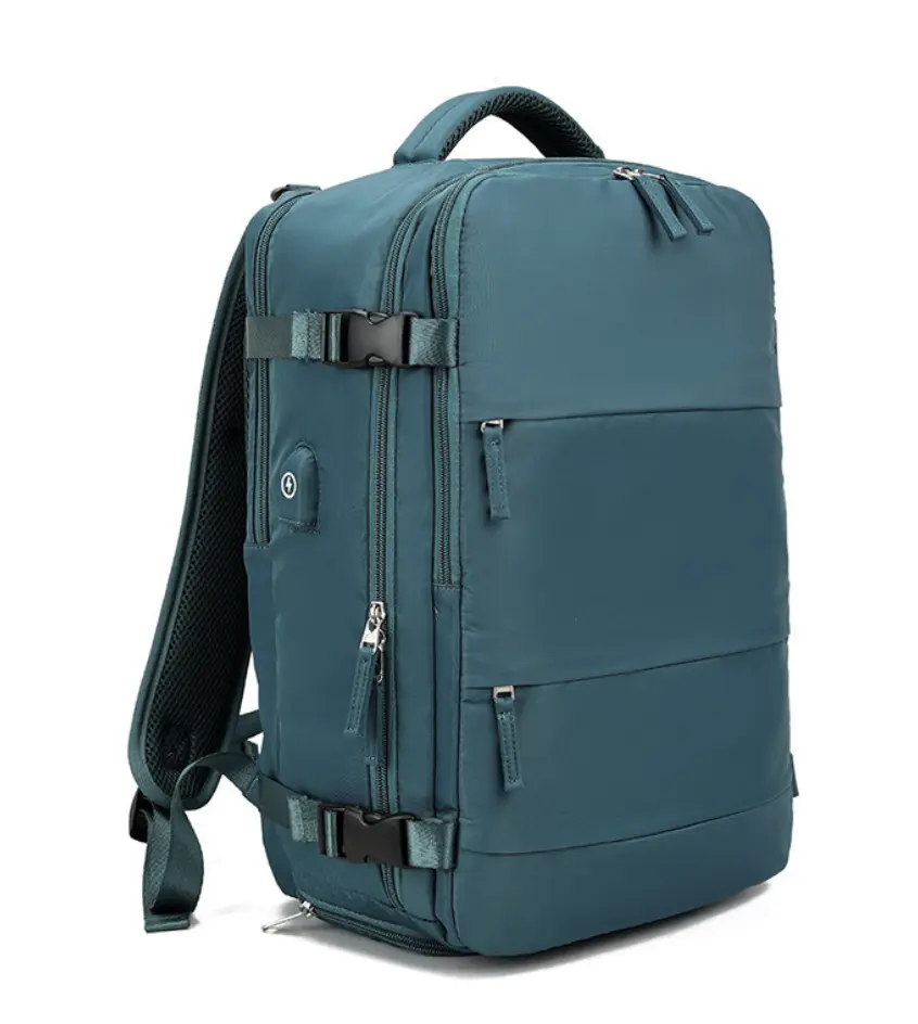 Large Capacity Carry-On Travel Backpack with USB Charging Port, Laptop Compartment & Waterproof Wet/Dry Pocket