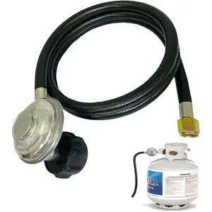 3ft  Regulator and Adapter Hose, Universal Gas Grill Regulator Replacement ,   QCC1 Hose for  LP Gas Grill, Fire Pit Table, Table Grill,Weber Charbroil,Nexgrill.