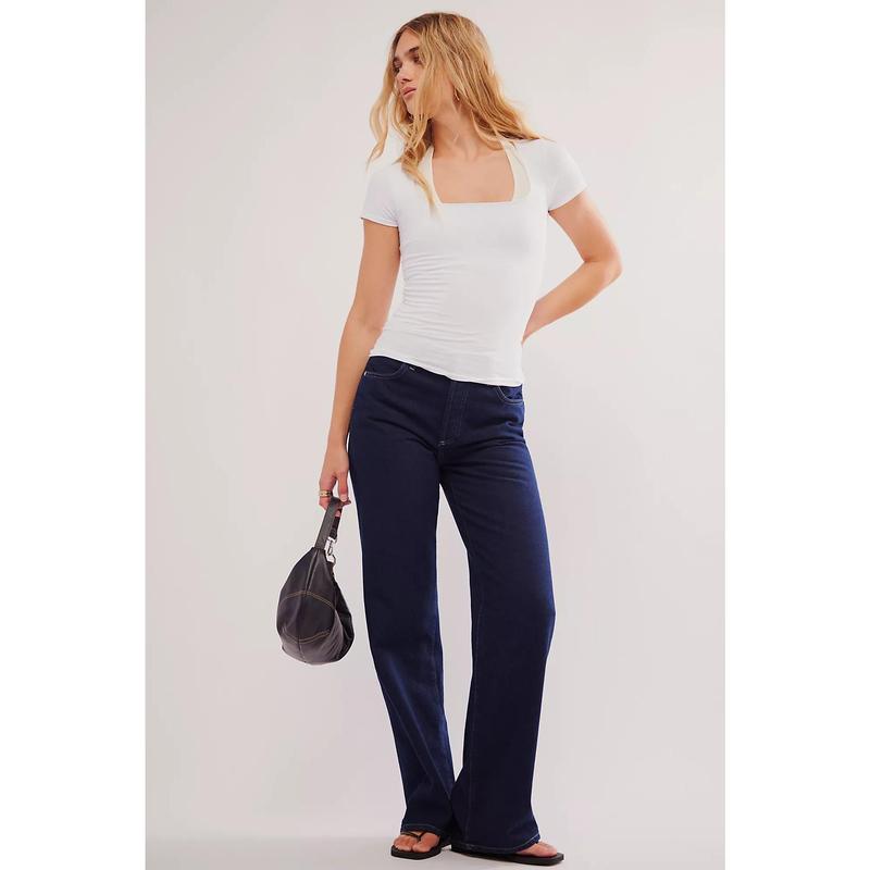 Free People: Clean Lines Baby Tee in White