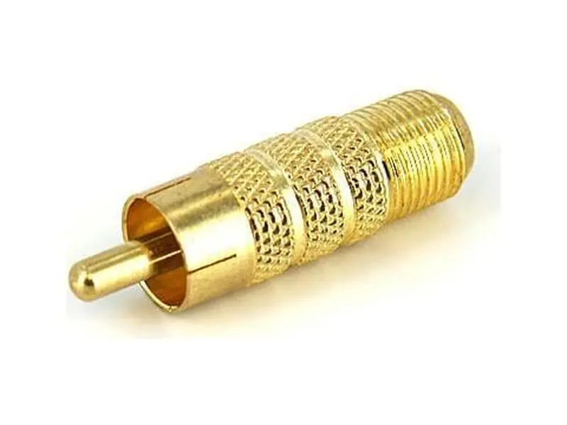 StarTech 1-Piece RCA/F-Type Coaxial Connector Adapter, Gold-Plated RCA Male to F-Type Female, RoHS Compliant, Converts RG6 Coax for Sports & Outdoor Cycling Equipment Accessories