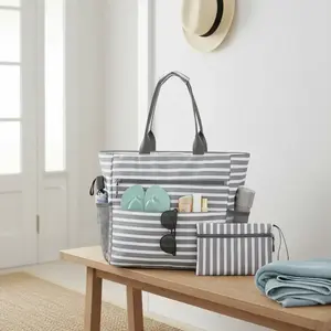 New Simple Beach Handbag Large Waterproof Sandproof Foldable, Lightweight Beach Bag Travel Beach Bag High Capacity Portable Handle Beach Tote