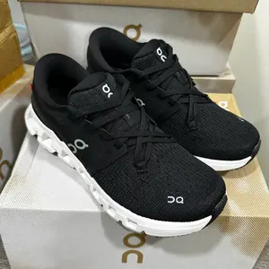 On Cloud 4 Running Shoes Black White Lightweight Comfort Sneakers Men Women