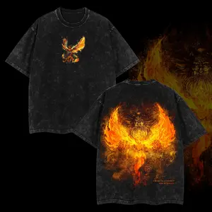 BoldThreads Fawkes - DDumbledore - Harry Potterr Edition Double Printed Oversize Lightweight Acid Washed Tee Haloween Graphic Design Top Cotton Streetwear - Movie lovers / Comic Wizard T-Shirt Clothes Menswear Womenswear.