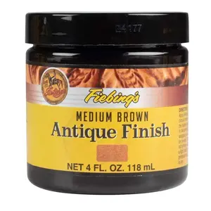 Fiebing's Antique Finish (4 oz) - Two-Toned Effect Emphasizes Leathercraft Embossing - Antiquing & Restoration Paste for Contrasted Accent Finish on Leather Boot, Shoe, Purse, Belt (Medium Brown)