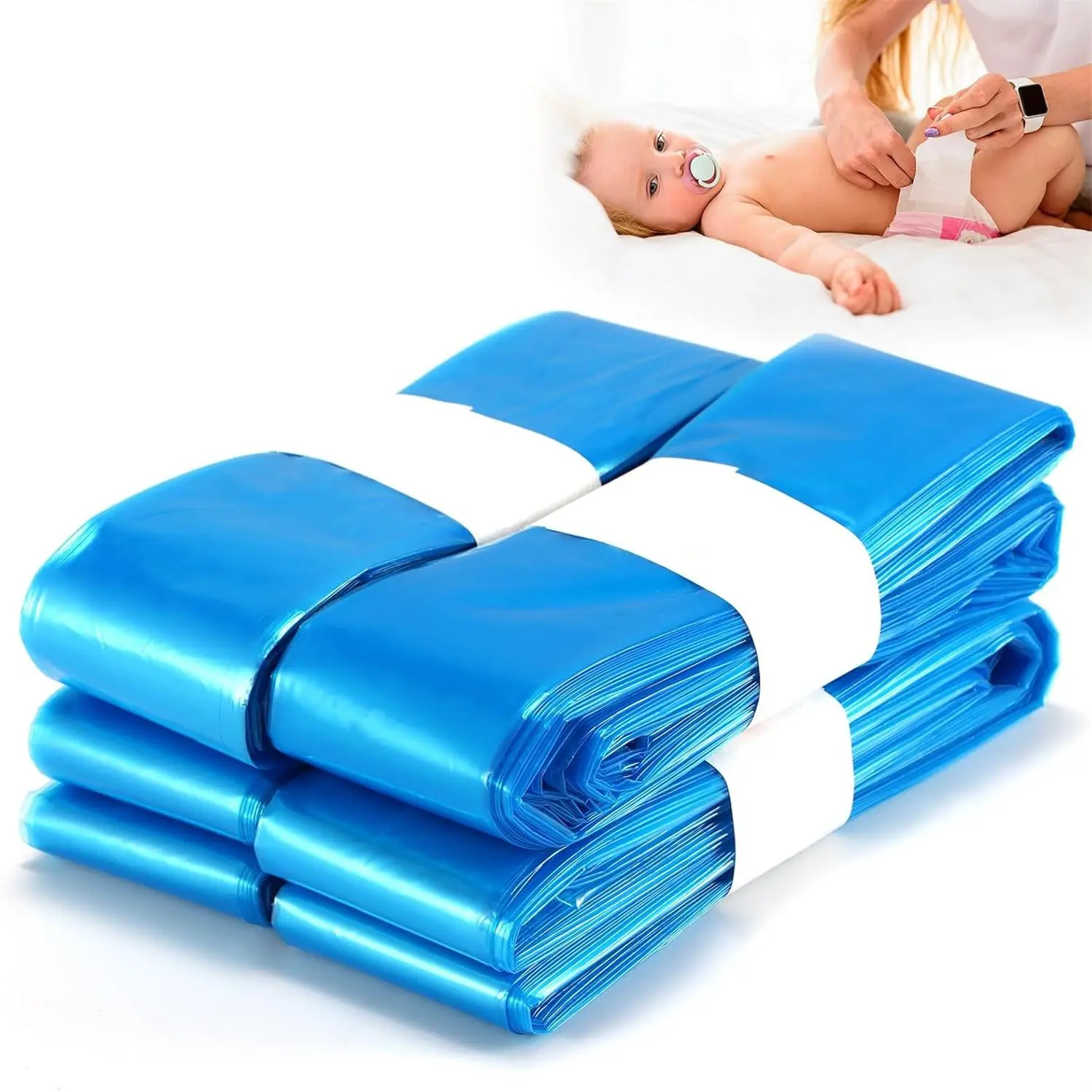 Baby Diaper Bin Bag, 1 Set Multipurpose Pet Poop Bag with Handle, Long Thickened Diaper Cleaning Bag, Pet Waste Bag, Pet Supplies