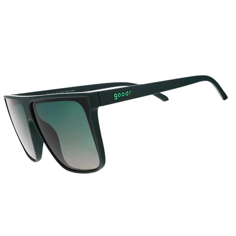 Tends To Get Noticed - goodr Dark Green Fly G Flat-Top Polarized Sunglasses