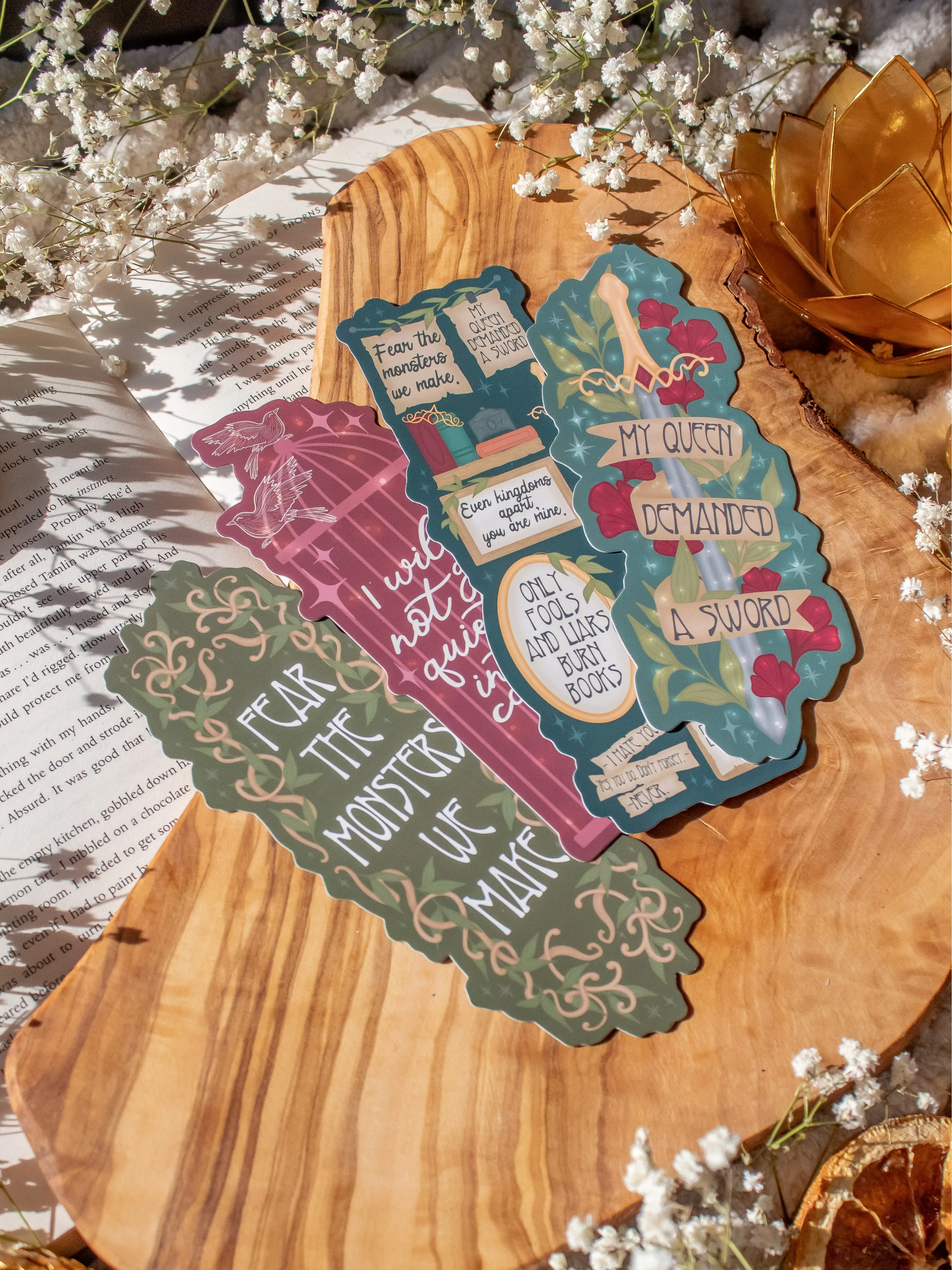 Shield Of Sparrows Die-Cut Bookmarks for Booktok Fantasy and Romantasy Readers | Officially Licensed