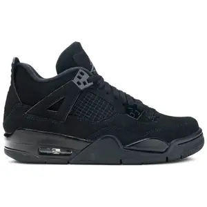 Air Jordan 4 Retro Black Cat Gradeschool Sneaker IB4171-010 Authentic Original Youth Kids Triple Black Fashion Chunky Basketball Shoe for Women