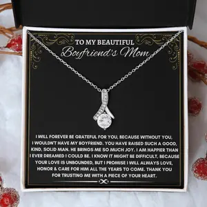 Gift For Boyfriend'S Mom, To My Boyfriends Mom Gift, Christmas Gift For Boyfriends Mom, Birthday Gift For Boyfriends Mom, Mother'S Day, Mother's day Gift Necklace With Meaningful Message Card Inside & Box