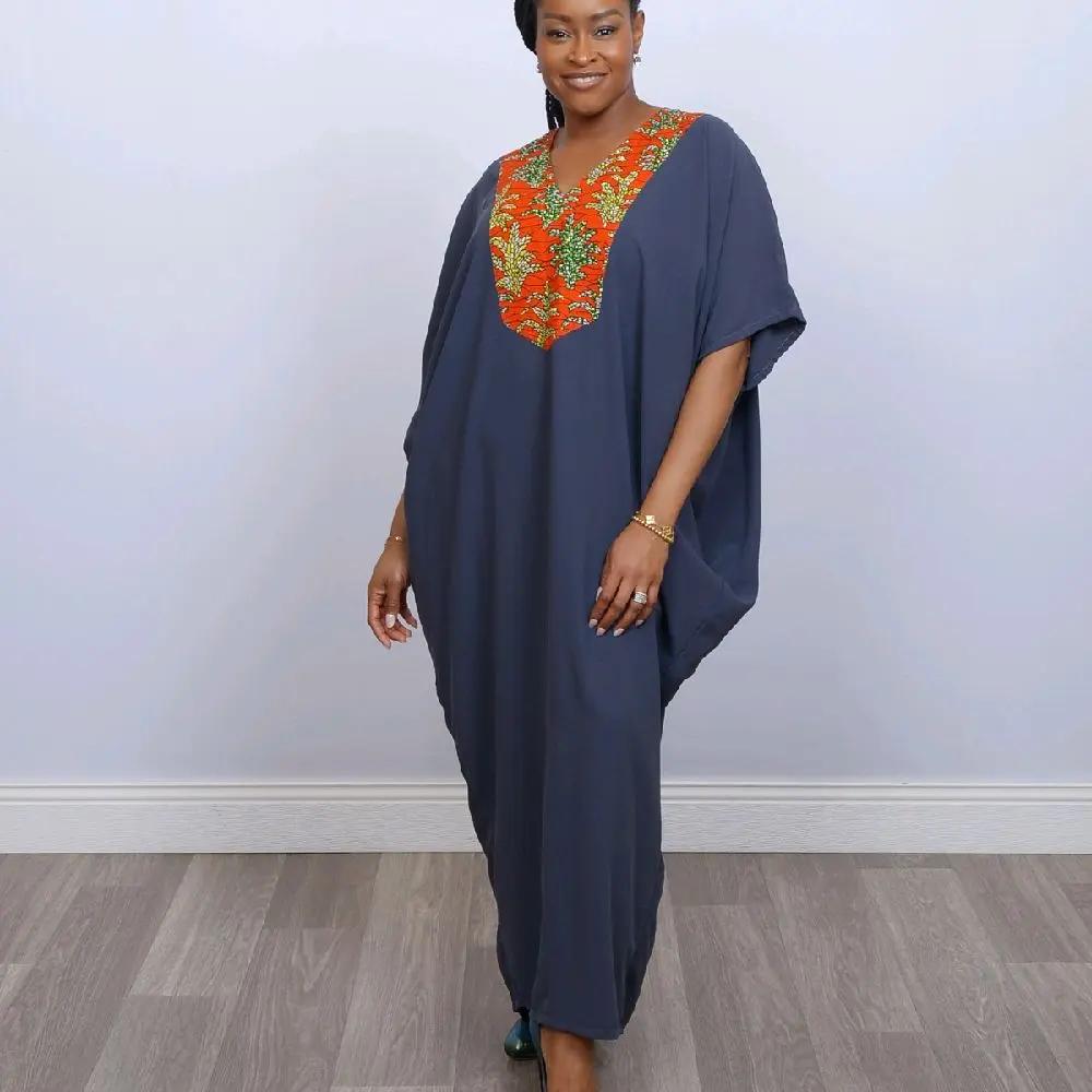 African Print Kaftans Mumu Boubou with Pockets - Elegant Design for Versatile Wear and Style Casual Comfort Cotton Dress Fashion Womenswear Comfortable Fits