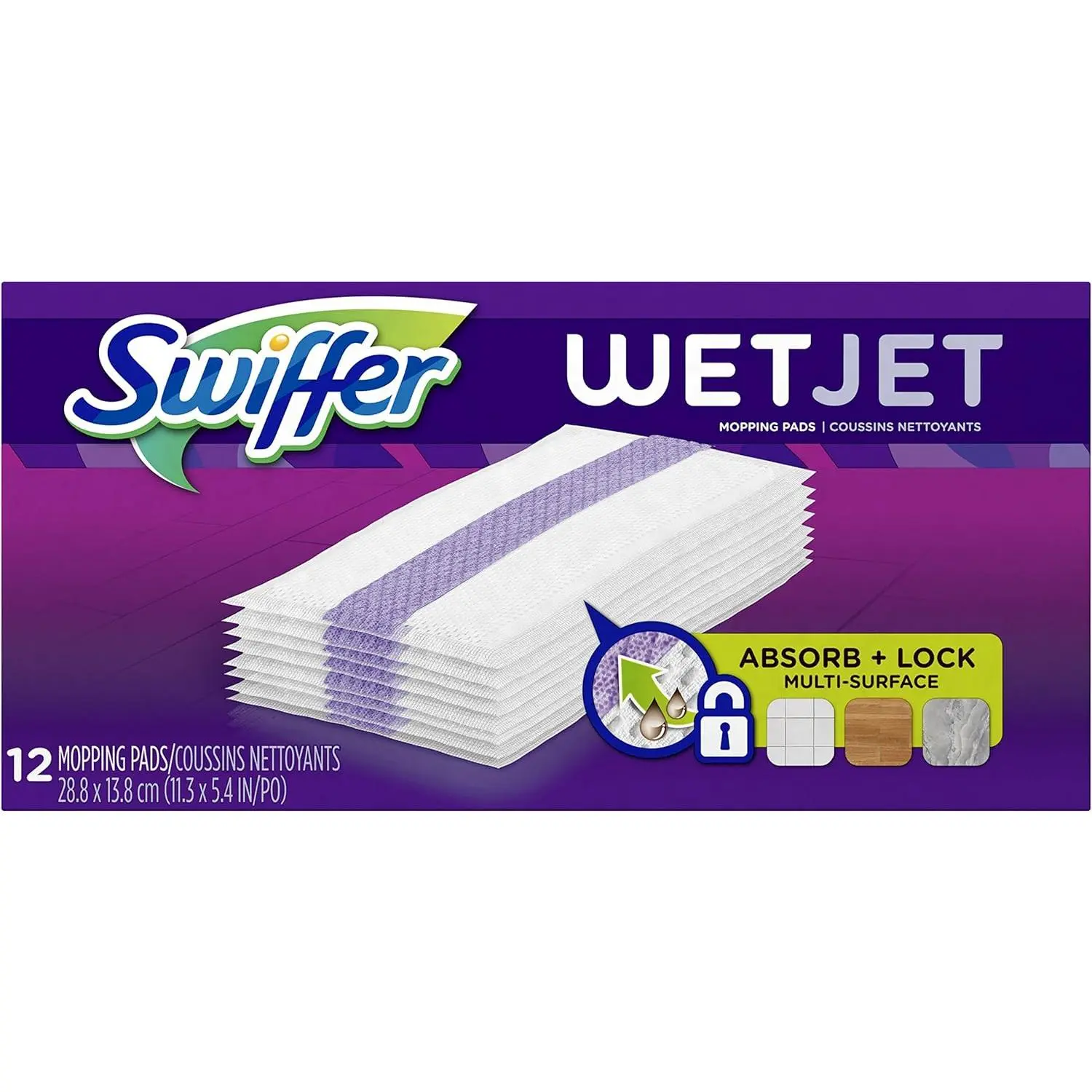 24 Count Swiffer WetJet Mop Pad Refills, Multi-Surface, Hardwood & Bathroom Floor Cleaner, Floor Mopping & Cleaning