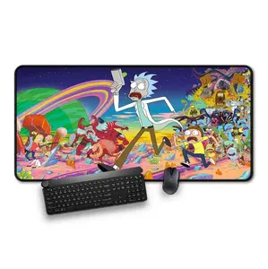 Funny Adult Cartoon Gaming Mousepad - Medium, Large and Extra Large Sizes - Anti-Slip Rubber Base Mousepad, Portal Gun Rick Mousepad