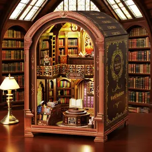 Build Your Own International Bookstore! DIY 3D Paper House Kit, Creative Craft Project for Kids & Adults, Fun Home Decor Idea, Book Nook Kit