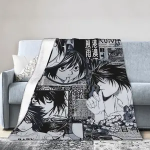 Death Note Inspired Anime Blanket Ultra Soft Flannel Throw Cozy Warm Manga Bedding Blanket for Students Couch Chair Sofa Bed Winter Dorm Room Decor Birthday Christmas Gift for Fans