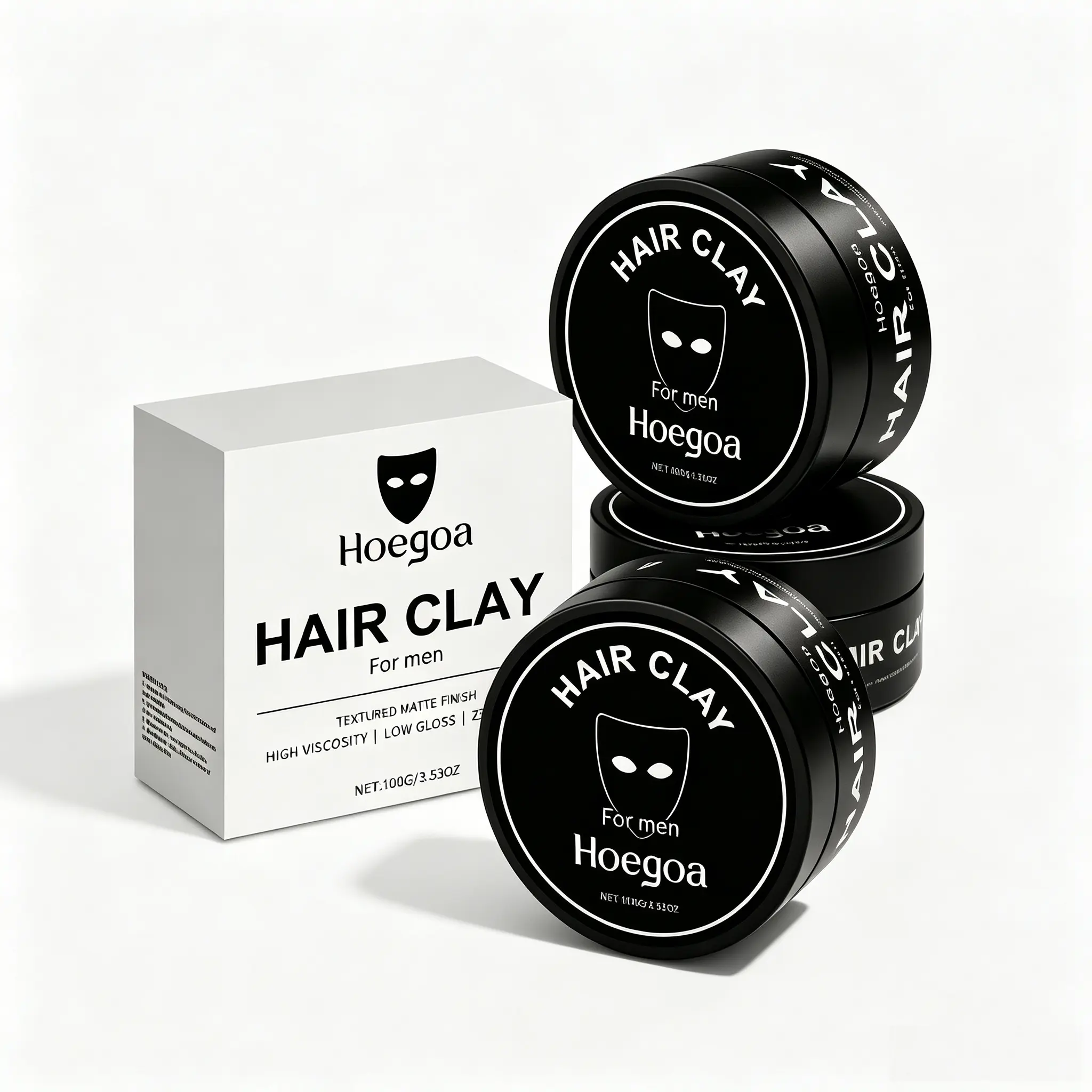 Hoegoa Men's Hair Solid Paste - Natural Fluffy, Smooth Shiny, Long-Lasting Matte Texture Sculpt Gel, 100g/3.53oz Hair Products for All Hairstyles