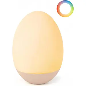 Egg  Night Light for  &  - Portable  Light with 7 RGB Colors, Stepless Dimming, Rechargeable,  Soft , Compact Lamp for  &