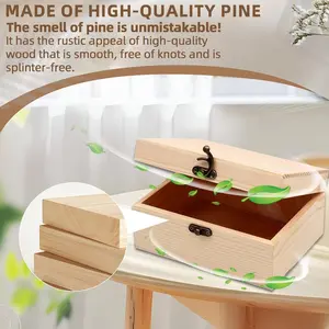 Wooden Storage Box with Lid, Jewelry Box Antique Accessories DIY Graffiti Storage, Home Decor Kitchen Bathroom Bedroom Decoration