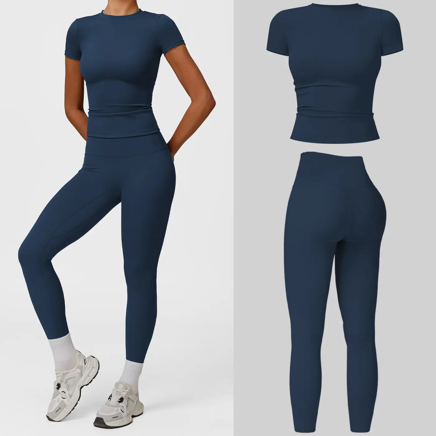 Short Sleeve Set - Badge Blue