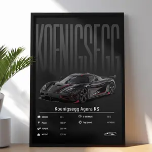 Koenigsegg Agera RS Poster | Car Print | Hyper Car Poster | Super Car Print | Art Print | Car Poster | Home Décor