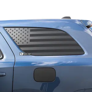 American Flag Window Decal for Dodge Durango 2014-2026 – Precut Matte Black Vinyl