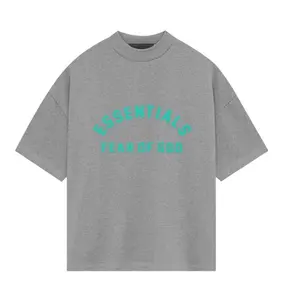 Fear of God Essentials Heavy Jersey Short-Sleeve Tee Dark Heather Oatmeal Grey Green FW23