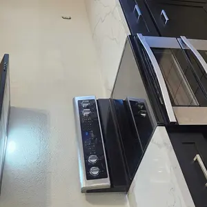 30in Black Wall Mount Range Hood Stainless Steel Ducted Ductless Convertible 3 Speed LED Light Baffle Filters Button Control ETL Certified Kitchen Appliances Household Metal Durable Machine