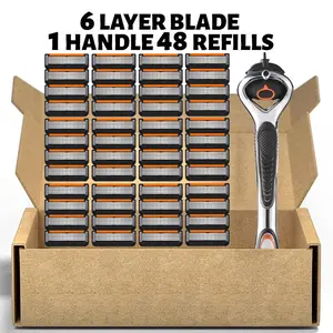 New floating magnetic suction men's razor, stainless blades, fast and smooth shaving without getting stuck on the beard, made of high-quality materials that can be fully washed, a classic men's shaving tool, Safety razors, Box