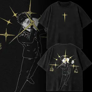 Jujutsu Kaisen Hiromi Higuruma Graphic Tee Hoodie, Anime Streetwear Shirt, Vintage Washed Retro Manga T Shirt Hoodie, Oversized Black Anime Fan Gift, Otaku Shirt for Men Women