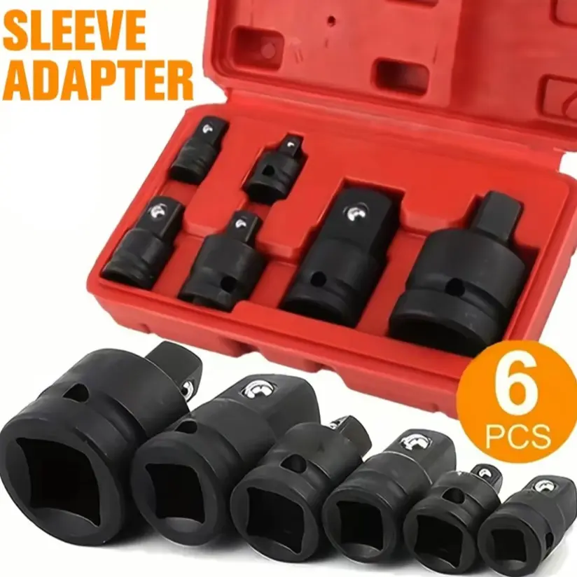 2026 New Impact Adapter & Reducer Socket Set, 1/4 3/8 1/2 3/4 1 Inch Female To Male Air Square Drive & Wrench Conversion Tool, Multifunctional Hand Tool，Professional impact sleeve，Impact Sockets Set