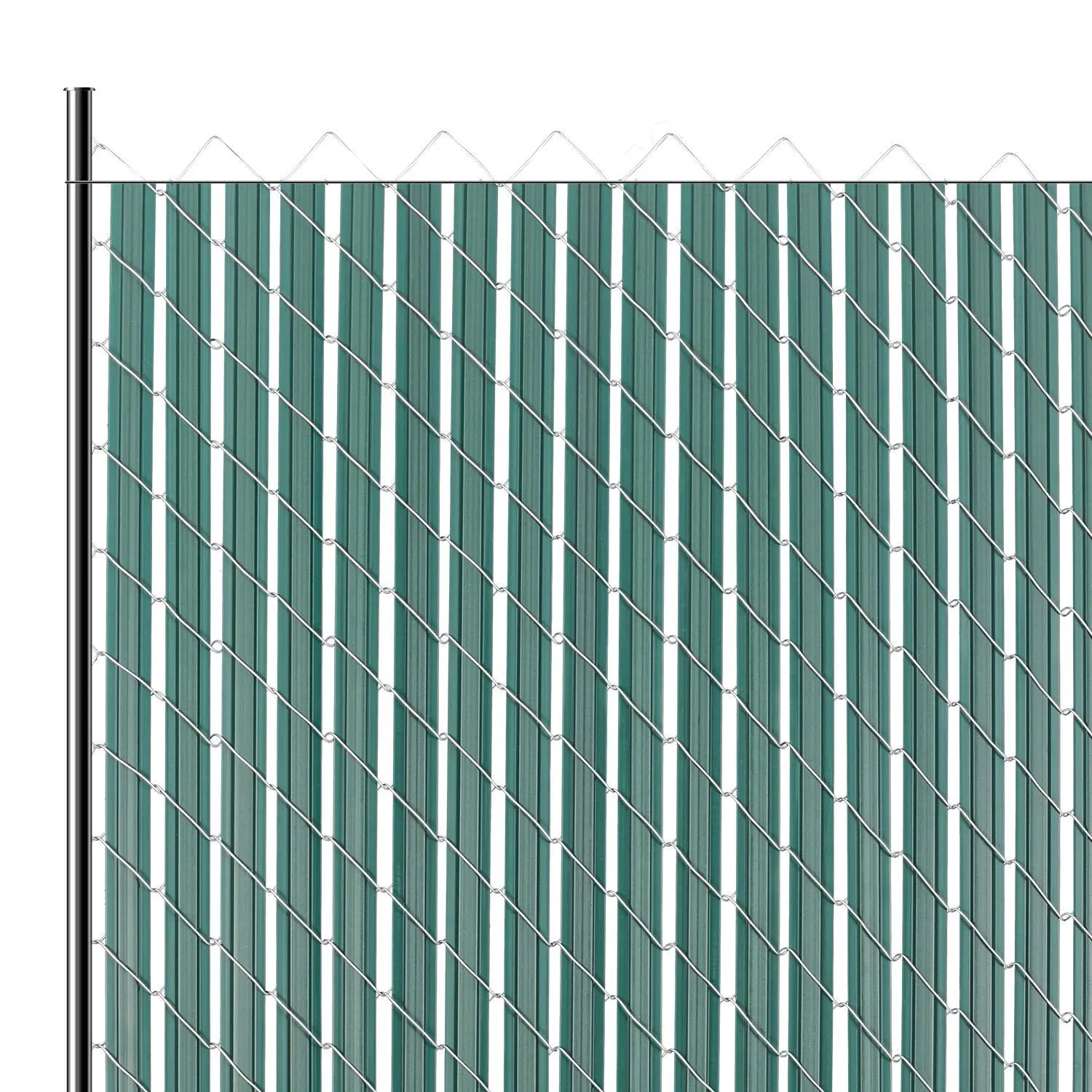 【SummerFinds】VEVOR HDPE 82" Double-Wall Chain Link Fence Privacy Slats with Wings, 44.5" Outdoor Box Set, 3x44" Bottom Locking Channels, Anti-Aging, Enhanced Privacy for 4'-High & 10' Chain Link Fences, Green