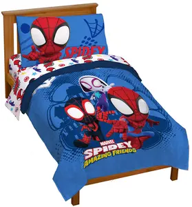 Jay Franco Disney Marvel Spidey and His Amazing Friends Team Spidey Bed Set