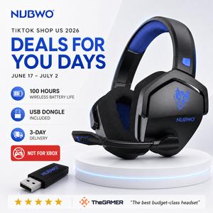 [Summer Wins] NUBWO Wireless Gaming Headset with Mic for PS5 PS4 PC, Zero Interference, 100-Hour Battery All-Day Play, 23ms Sync for Fortnite & Call of Duty/FPS Gamers, Triple Mode All Devices Compatible | TikTok Mid-Year Sale Hot Pick