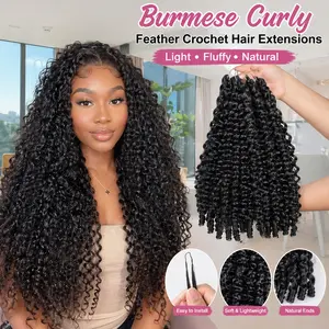 [New ArLUVME Readitress™ Pre-Separated Feather Crochet Human Hair Extensions Deep Wave / Kinky Straight / Silky Straight Protective Style Miracle Knots 1 Pack For Full Head Beginner Friendly Limited Time Offer TikTok Exclusive #luvmenewarrivals