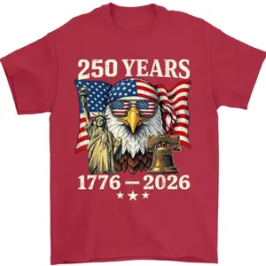 250 Years American Flag 250th Anniversary USA Bald Eagle Patriotic Retro T-Shirt